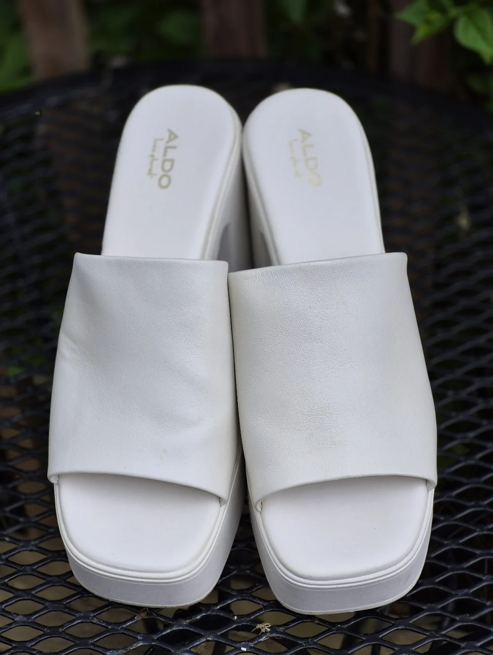ALDO White Padded Slide Platform Mules - Picture 11 of 16